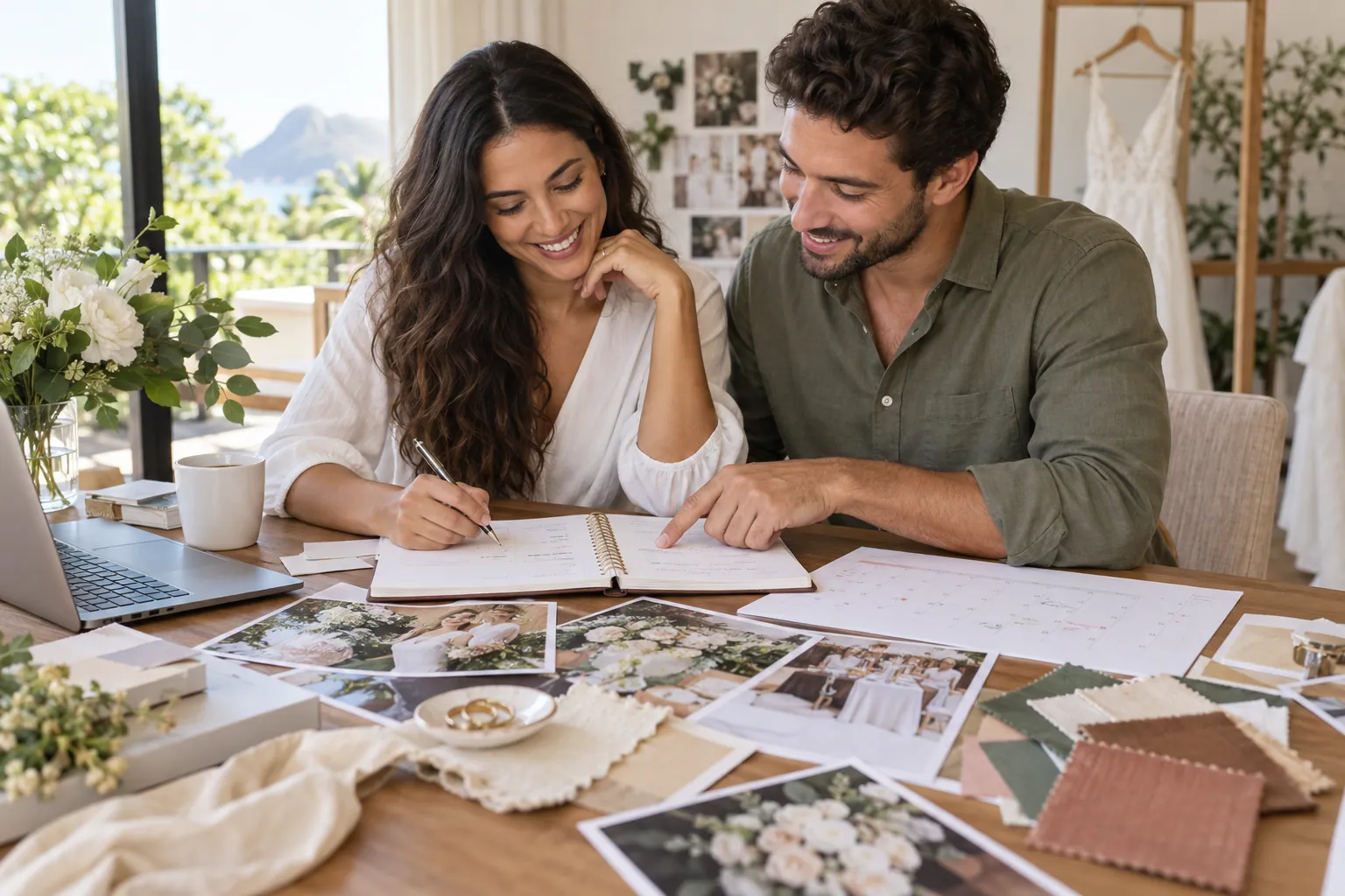 Casal organiza agenda e referências para planejar o casamento