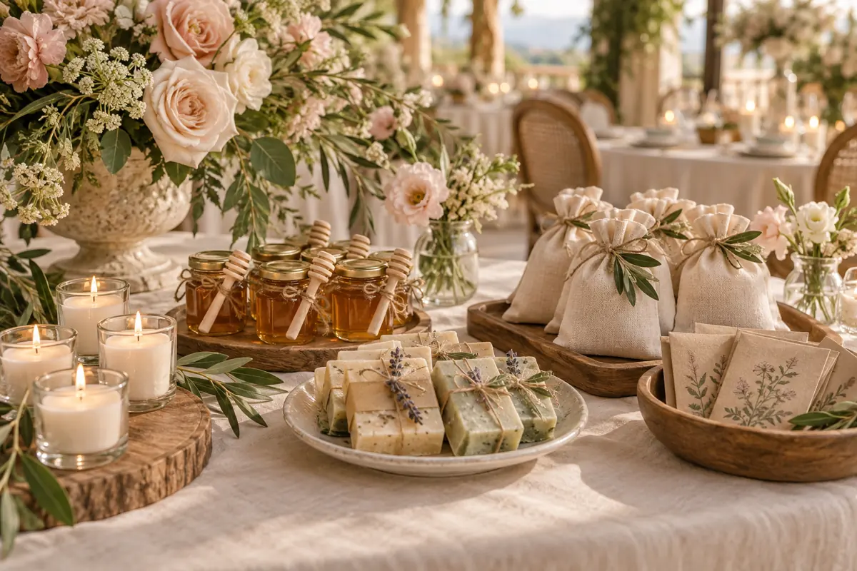 Lembrancinhas de casamento úteis com mel, velas e sabonetes artesanais