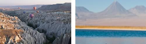 Deserto do Atacama e Capadócia na Turquia